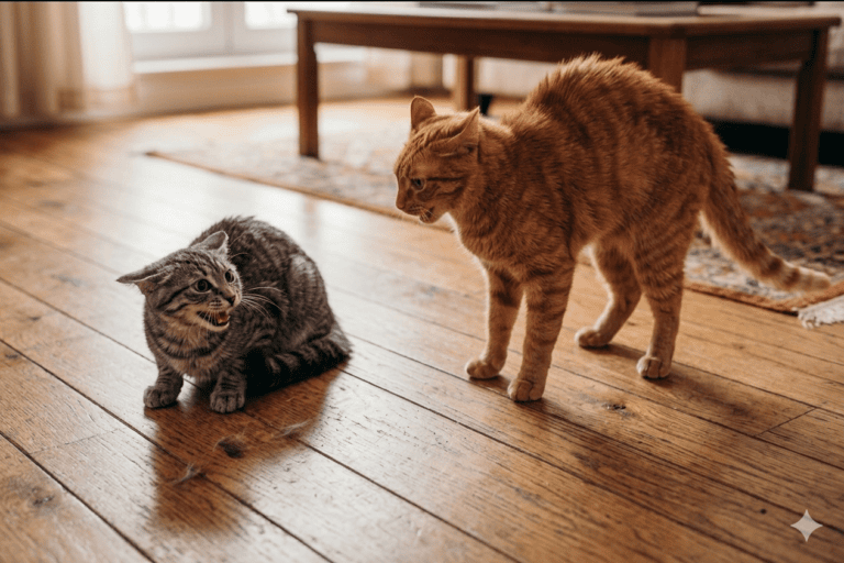 Mehr über den Artikel erfahren Warum es eskaliert, wenn eine Katze auf die andere zugeht – obwohl es in die andere Richtung klappt
